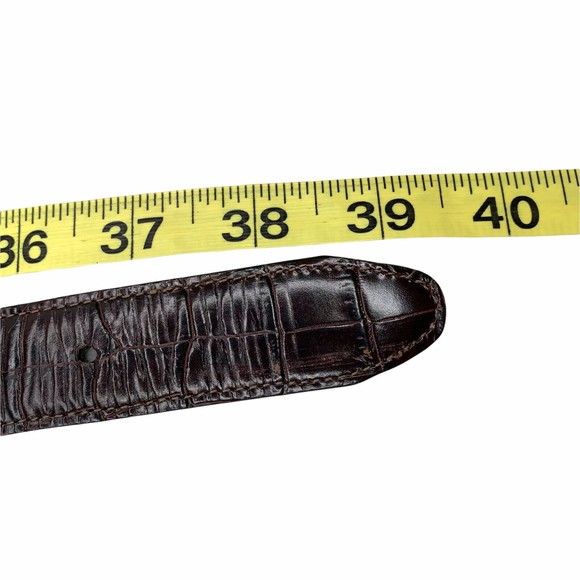 Brighton Reversible Brown Croc Embossed Leather Belt Size 34 Large B40049 main image 6
